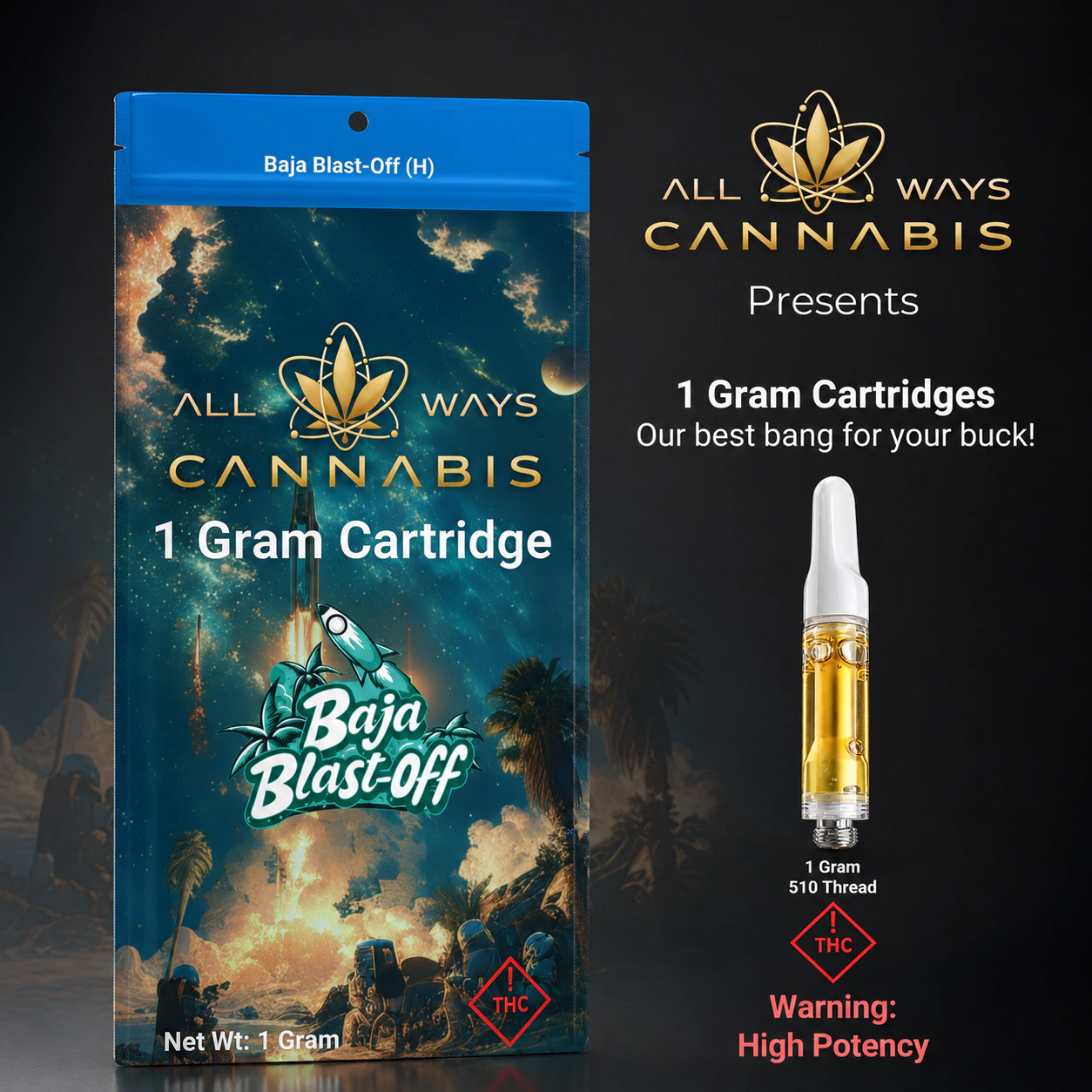 All Ways Aeroponics - All Ways Aeroponics - Baja Blast (H) 1g Cart Main Image