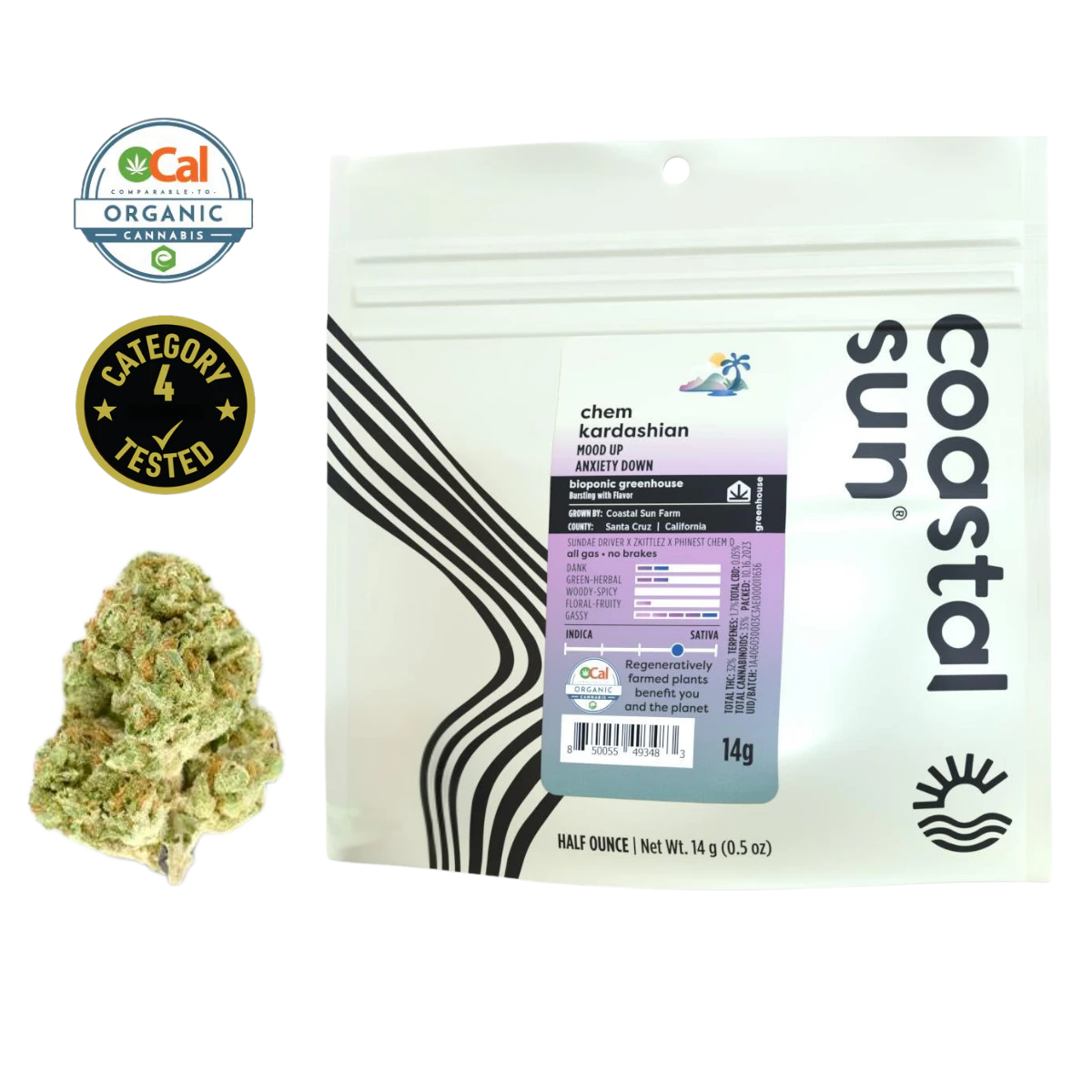 Coastal Sun - Chem Kardashian (S) | 14g Mylar Greenhouse Flower | Coastal Sun Main Image