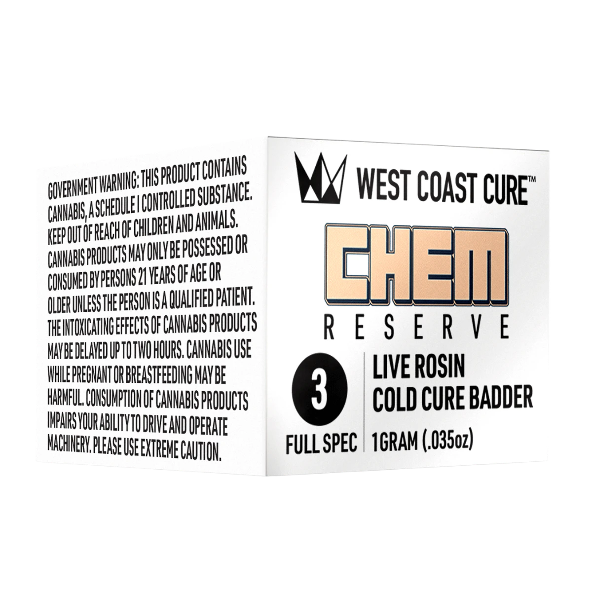 West Coast Cure - Chem Reserve (H) | 1g Tier 3 Liver Rosin Cold Cure Badder | West Coast Cure Main Image