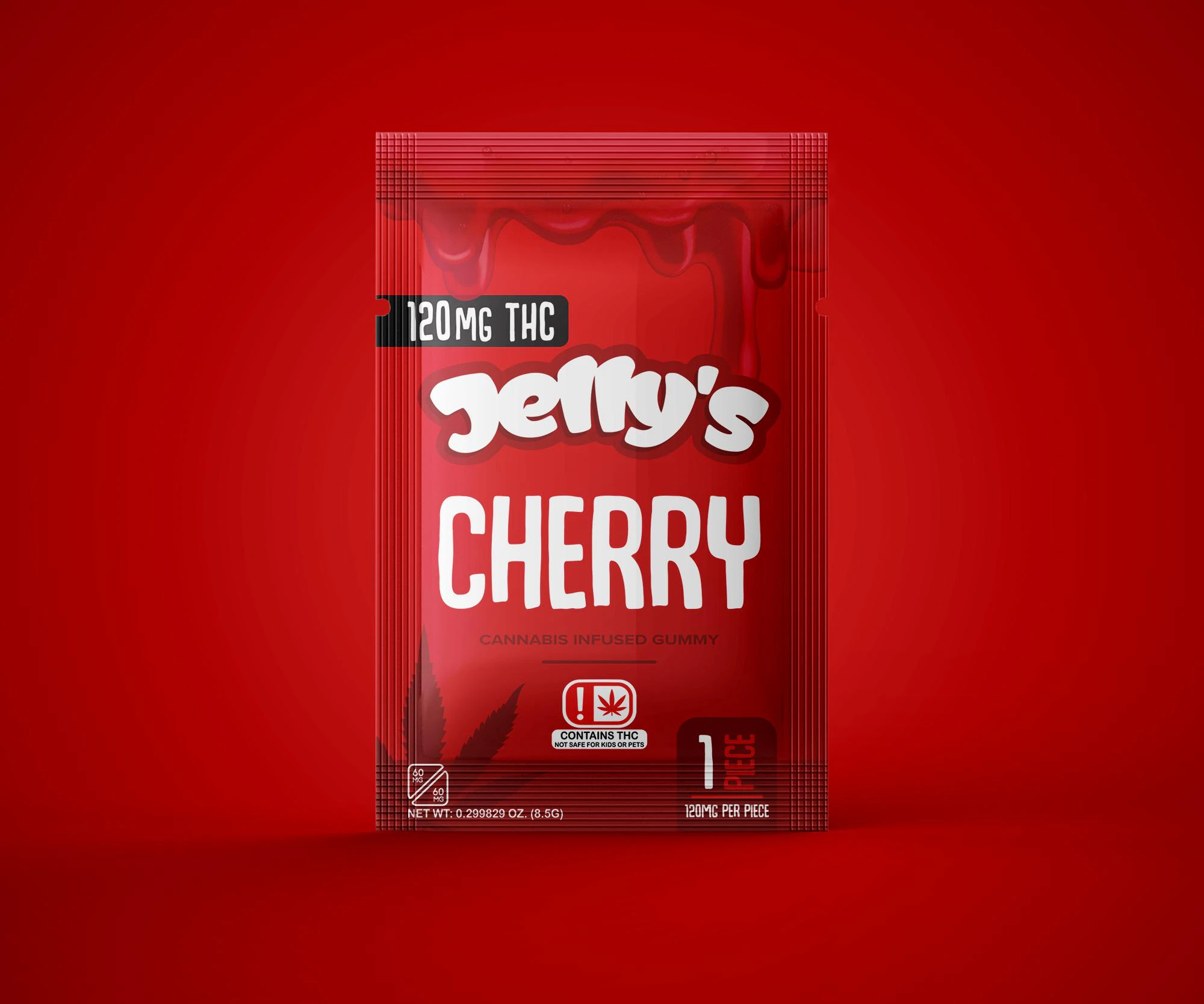 Jelly's Edibles - Cherry (120mg) Single Gummy Main Image