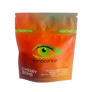Innocence Cannabis - Innocence Cannabis | Cherry Bomb HIGH THC Nighttime | Gummy 100mg THC, 50mg CBD, and 50mg CBN total,