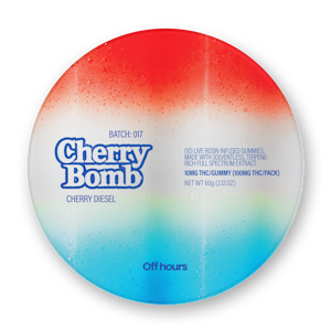 OFF HOURS - Off Hours - Cherry Bomb "Cherry Diesel" - Live Rosin - 100mg - 10mg x 10ct - Edibles