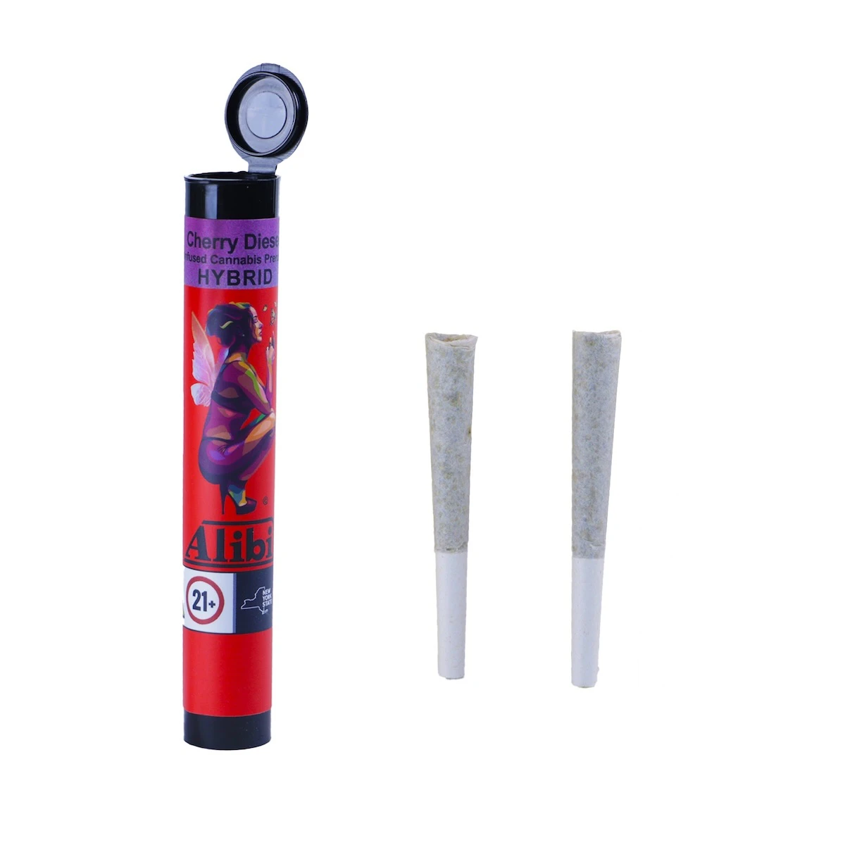 Alibi Cannabis - Cherry Diesel infused pre-rolls | .5g, 2 pack Main Image