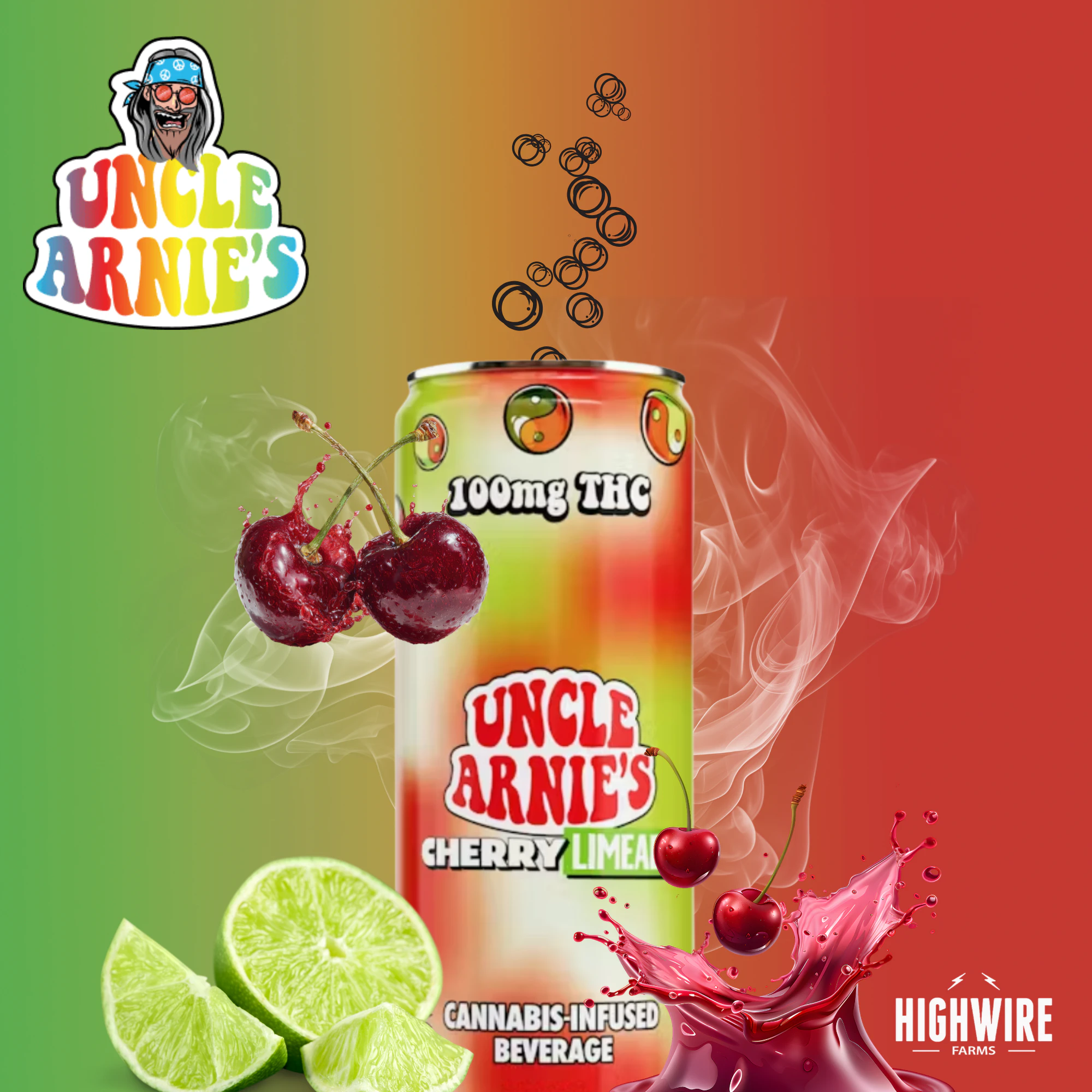 Uncle Arnies - Uncle Arnie's Cherry Limeade Juice 100mg Main Image