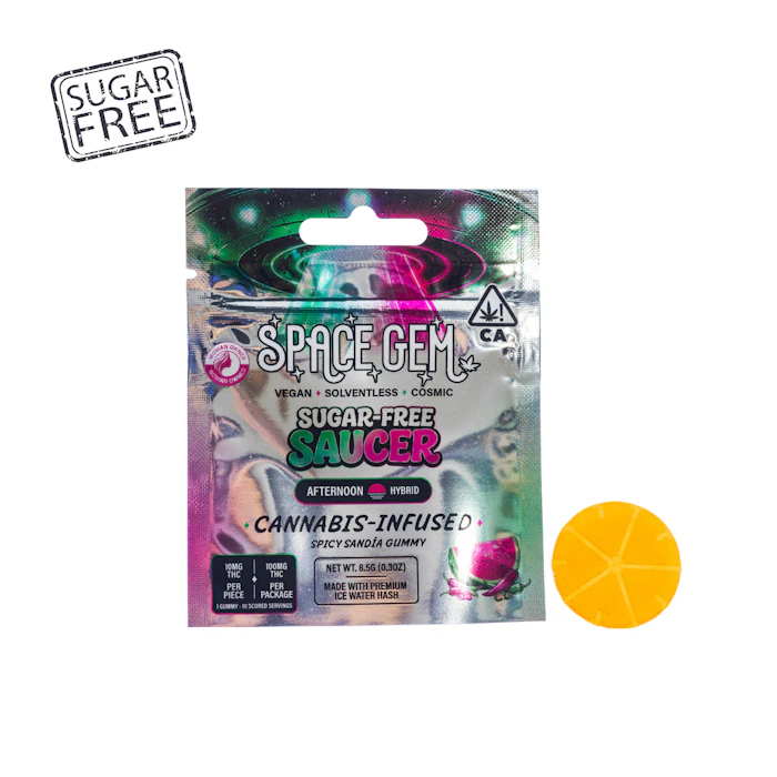 Space Gem - Space Gem - 1pc. 100mg THC Sugar Free Flying Saucer - Spicy Sandia Hybrid Main Image
