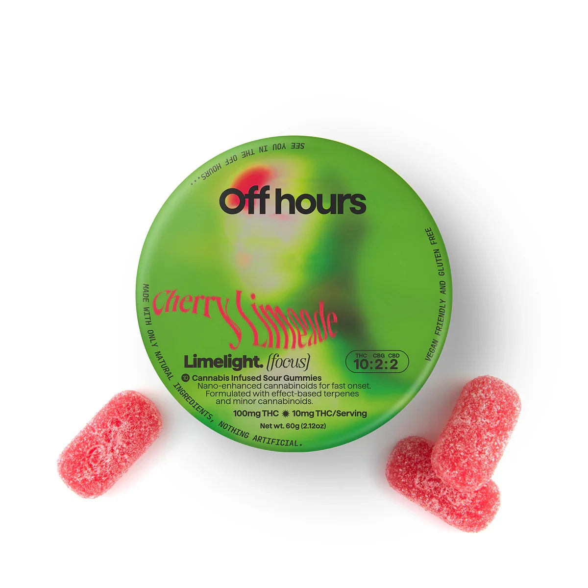 Off Hours - Cherry Limeade Limelight | Gummies | 100mg/10 Pieces | Off Hours Main Image
