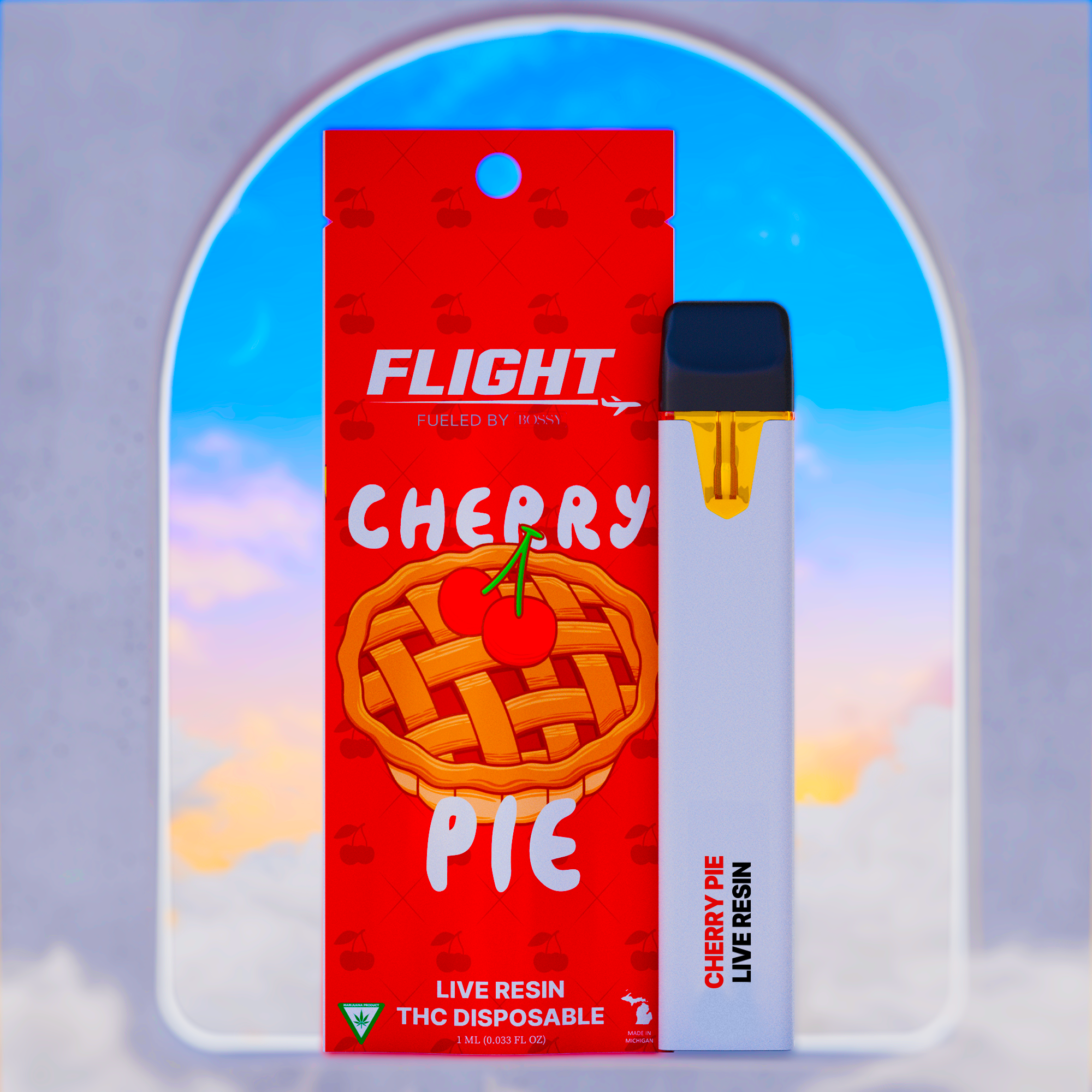 flight disposable vape Flight - Cherry Pie 1G Live Resin Disposable