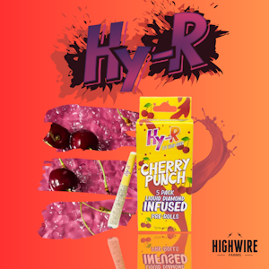 HY-R - HY-R Cherry Punch Liquid Diamond Infused Preroll Pack (5x.6g)