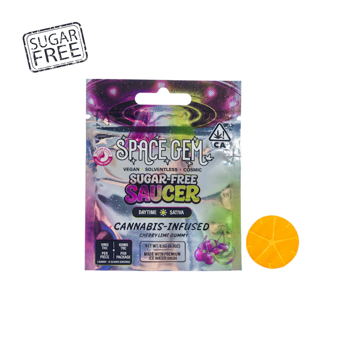Space Gem - Space Gem - 1pc. 100mg THC Sugar Free Flying Saucer - Cherry Lime Sativa Main Image
