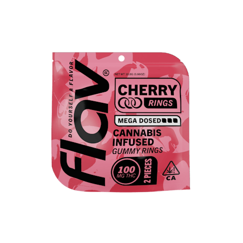 FLAV - Cherry Mega Dosed Gummy Rings 100mg THC | 2pk (Gummies)  | Flav   -cc3 back