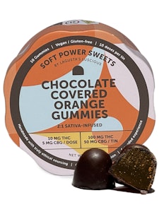 SOFT POWER SWEETS - Chocolate Covered Orange | Gummies | 100mg/10 Pieces | Soft Power Sweets