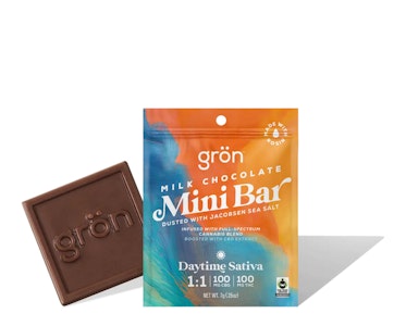 Grön Edibles - GRON: MINI BAR - MILK CHOCOLATE SEASALT |  DAYTIME SATIVA | [100MG] 