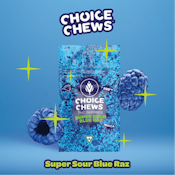 Choice Chews - Super Sour Blue Raz Gummies (Indica) - 100mg