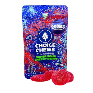 Choice Chews - Choice Chews - Super Sour Cherry Berry Gummies (Sativa) - 100mg