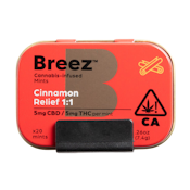 Cinnamon Relief Mint Tin | 1:1 5mg:5mg THC:CBD | Breez