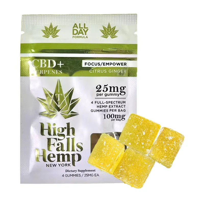 High Falls Hemp - CBD Citrus Ginger | Gummies | 100mg/4 Pieces | High Falls Hemp Main Image