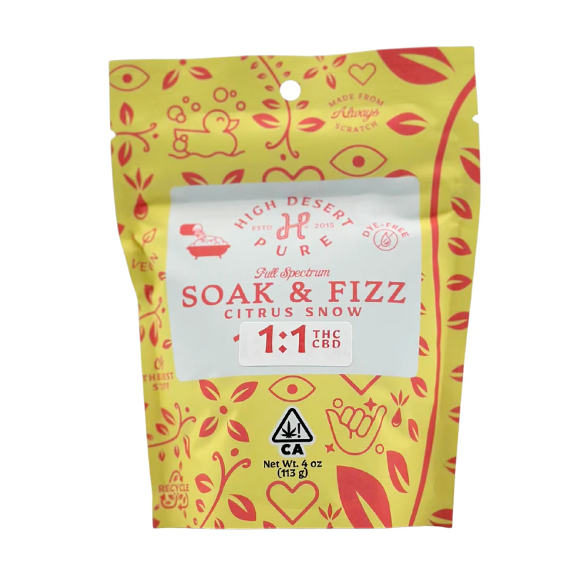 High Desert Pure - High Desert Pure - Bath Salt - Citrus Snow Soak & Fizz 1:1 - THC/CBD - 4oz Main Image
