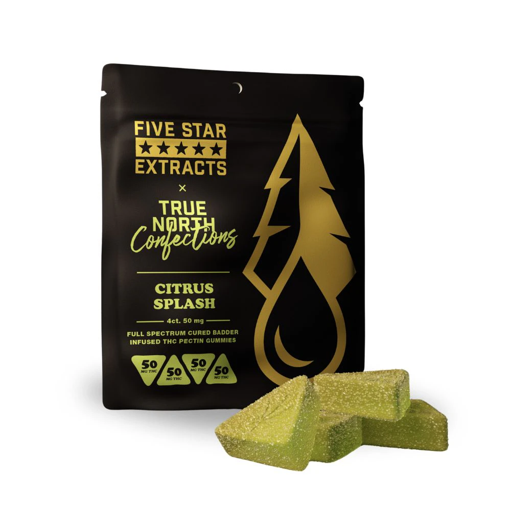 Five Star Extracts - Citrus Splash 200mg Cured Badder Gummies (4x50mg) - FIVE STAR EXTRACTS Main Image