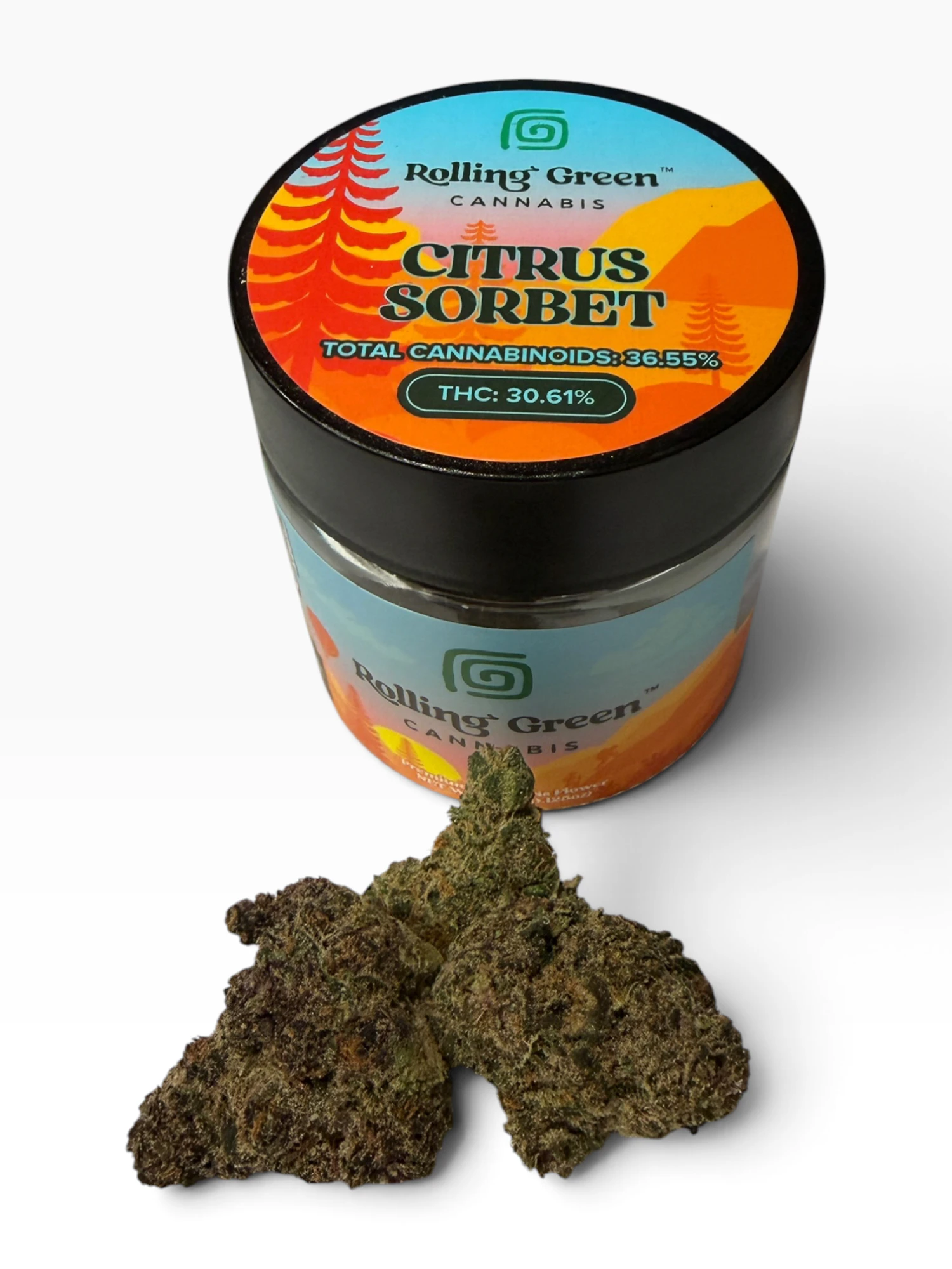 Rolling Green - Citrus Sorbet 3.5g Flower Jar Main Image