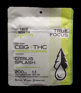 True North - 200mg Citrus Splash THC Gummies 5x20mg 1:1 THC/CBG