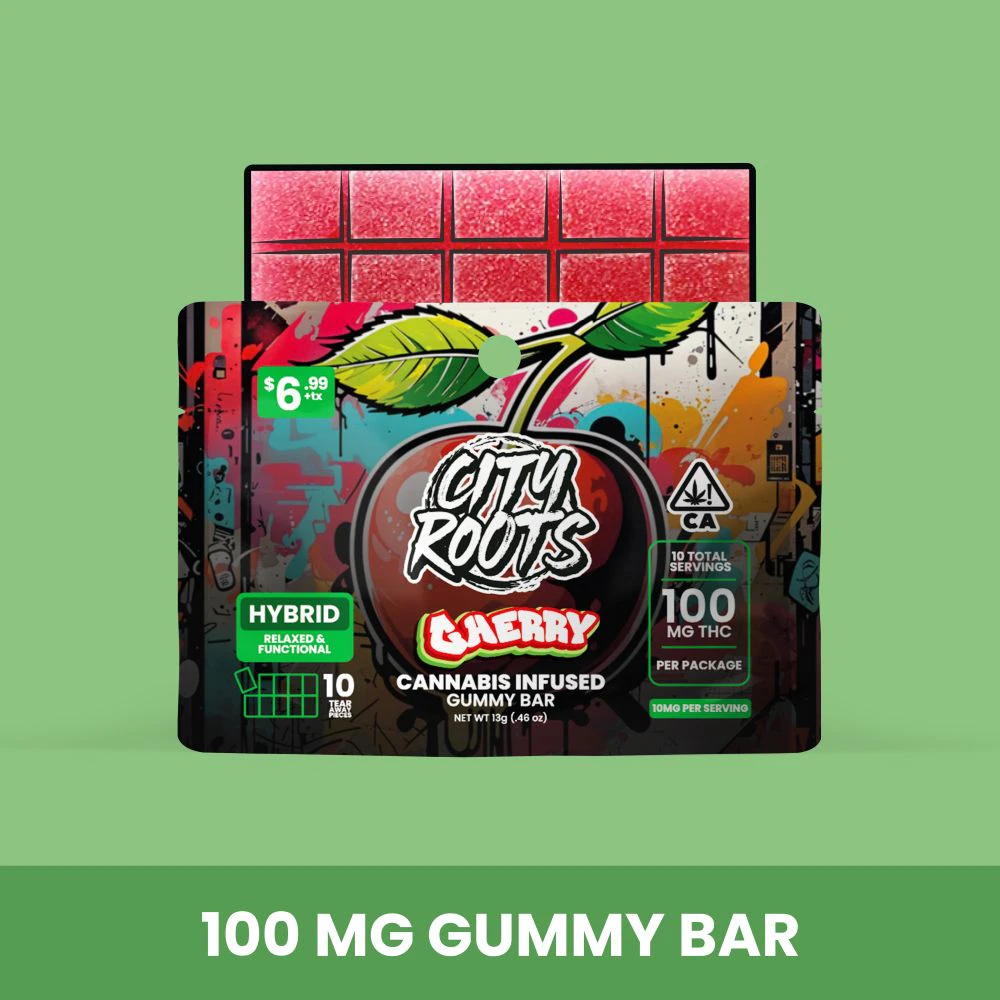 CITY ROOTS - CITY ROOTS: Cherry Gummy Bar 1 Piece/100mg (H) Main Image