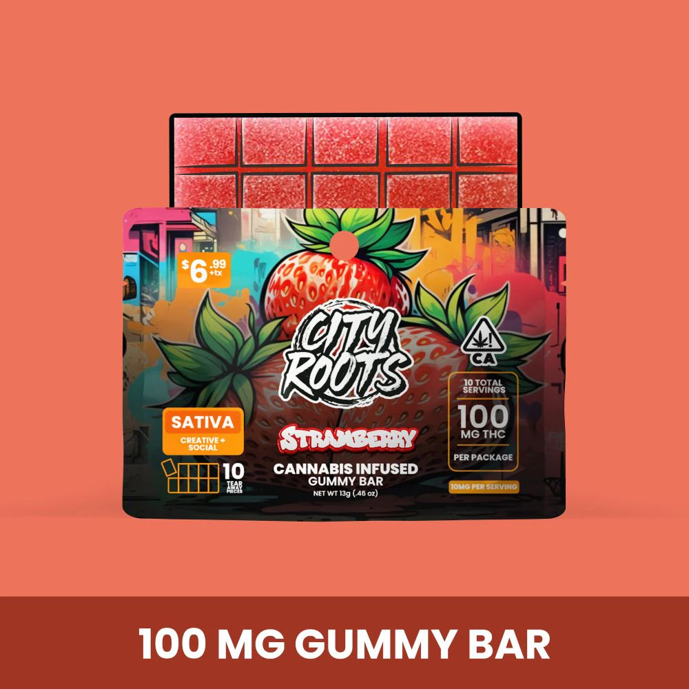 CITY ROOTS - CITY ROOTS: Strawberry Gummy Bar 1 Piece/100mg (S) Main Image