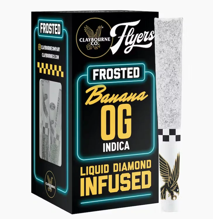 Claybourne Co. - Claybourne Frosted Flyers Infused 5pk Prerolls 2.5g Banana OG Main Image