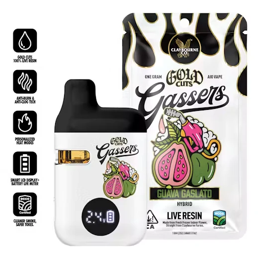Claybourne Co. - Claybourne Gold Cut Gassers All In One 1g Guava Gaslato Main Image