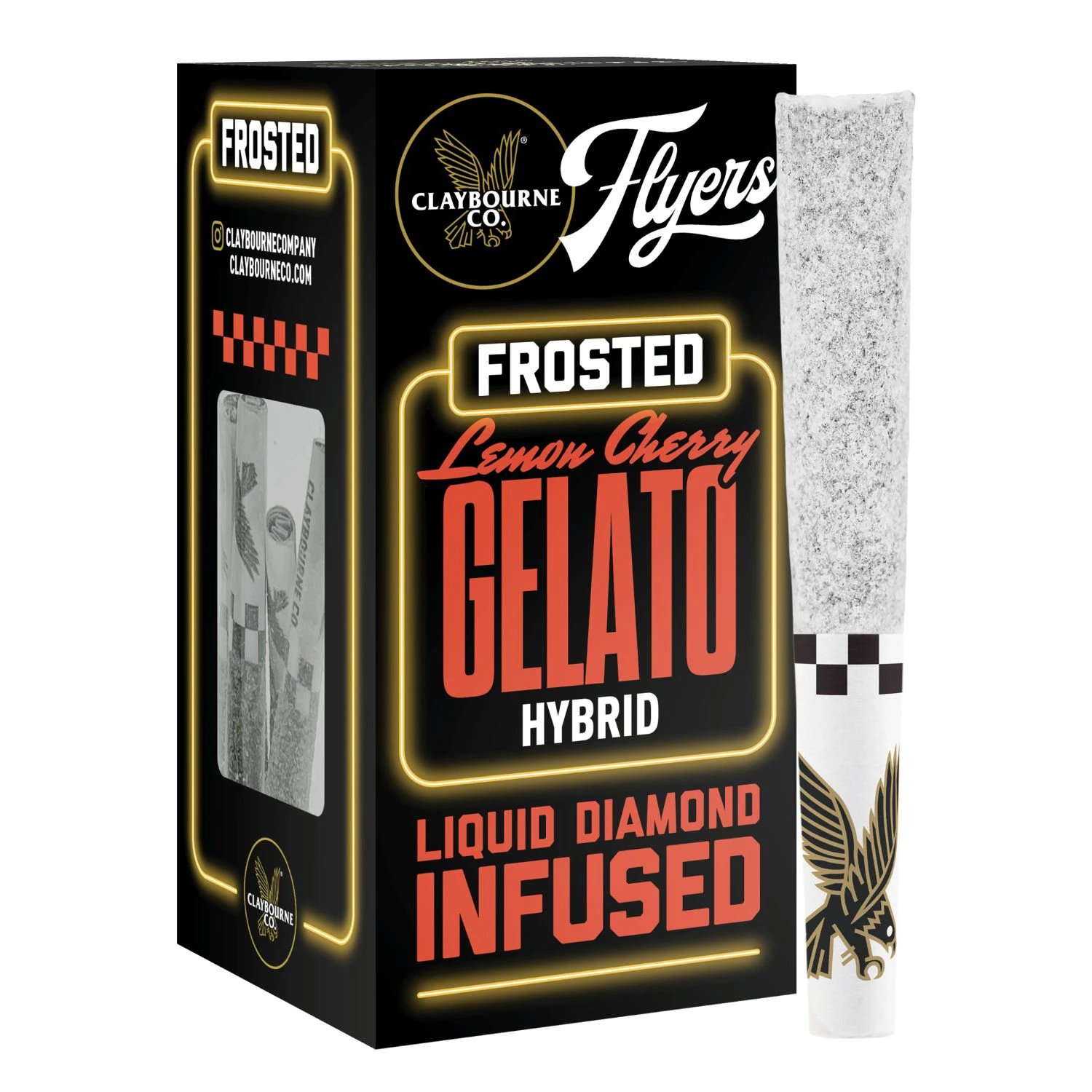 Claybourne Co. - Claybourne Co. - 2.5g - 5ct Flyers Frosted Infused Pre Rolls - Lemon Cherry Gelato Main Image