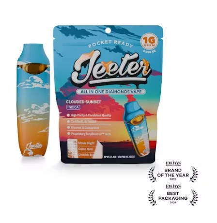 jeeter disposable vapes AIO 1g Clouded Sunset - Sacred Roots Color:Vintage Grey & Silver Direct to Concentrate xros nano vape suddenly