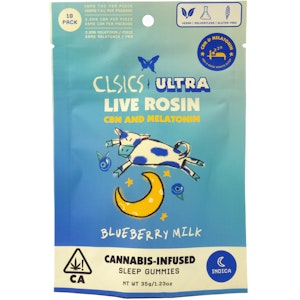 CLSICS - Blueberry Milk CBN & Melatonin 150mg 10 Pack Live Rosin Gummies - CLSICS