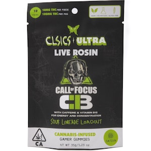 CLSICS -  Call of Focus Sour Limeade Loadout 100mg 10 Pack Live Rosin Gummies - CLSICS