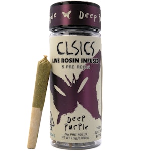 CLSICS - Deep Purple 2.5g 5 Pack Rosin Infused Pre-Rolls - CLSICS