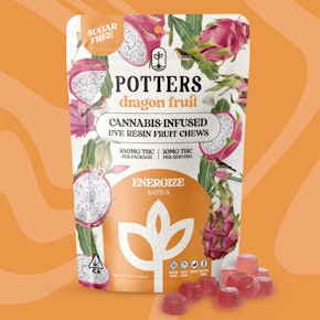 Potters | Sugar Free Fruit Chews | Live Resin | Dragon Fruit | 100mg