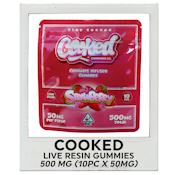 Cooked Cannabis Co. - Strawberry - Live Resin Gummies - 500mg (50mg x 10pc)