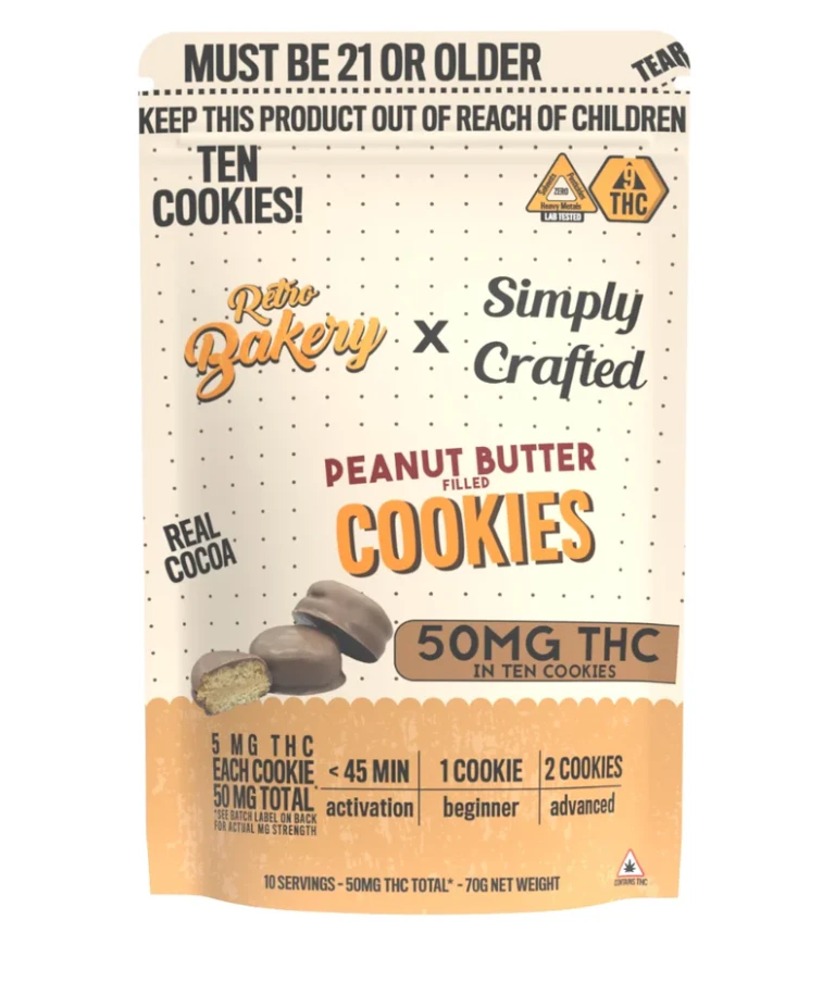 RETRO BAKERY -  Retro Bakery | Chocolate Covered Mini Peanut Butter Cookies | 5mg THC Main Image