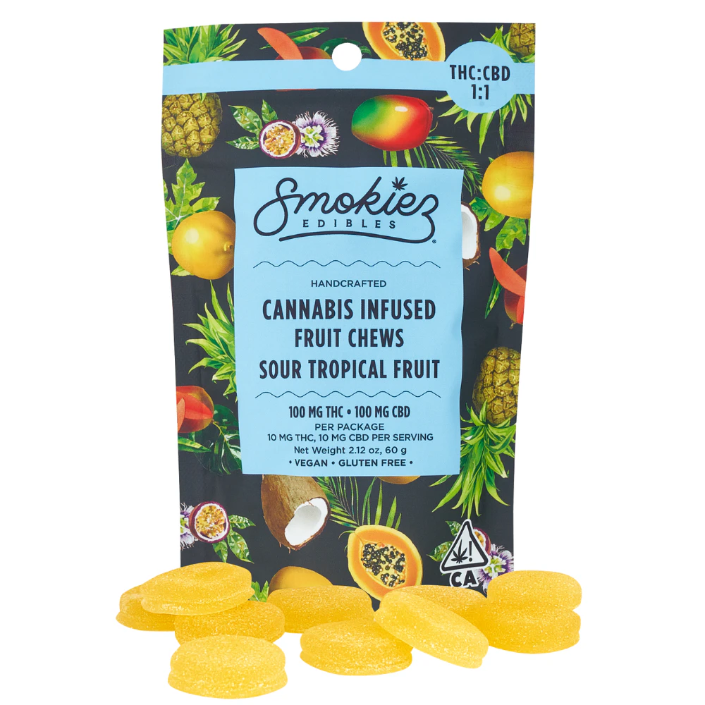SMOKIEZ - Smokiez - CBD - Sour Tropical Fruit 1:1 - Gummy - 100mg  Main Image