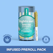 LIGHTS OUT: *OVERSTOCK* Jet Fuel OG x Gelato Kush Mints 0.5g Hash Infused Pre-Roll 5pk/2.5g (H)