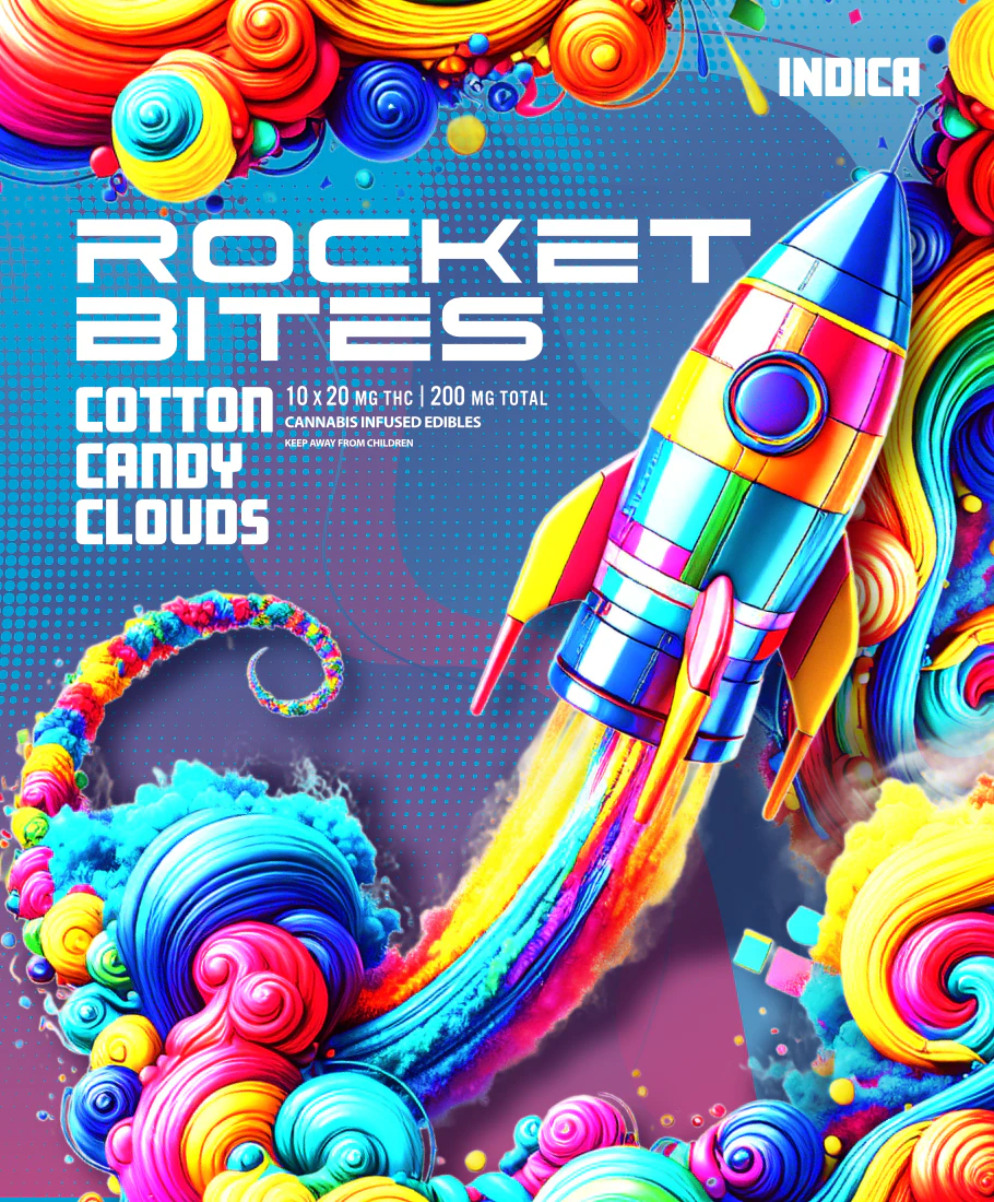 Distro 10 - Distro 10 Rocket Bites - Cotton Clouds - 200mg Gummies Main Image