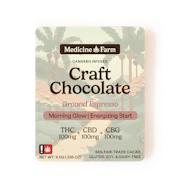 Craft Chocolate Bar w/ Ground Espresso | 300mg 1:1:1 (THC:CBD:CBG)