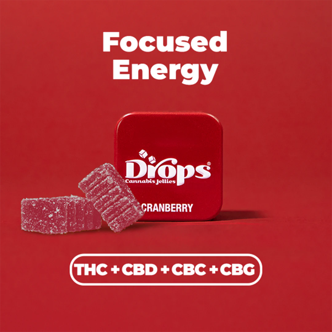 Drops - Drops | Cranberry | Strain-Specific Live Rosin Infused Jellies | 2pc | 50mg Main Image