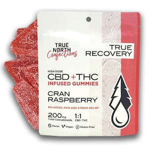 TRUE NORTH COLLECTIVE - True North- Cran Raspberry 1:1 THC/CBD Gummies