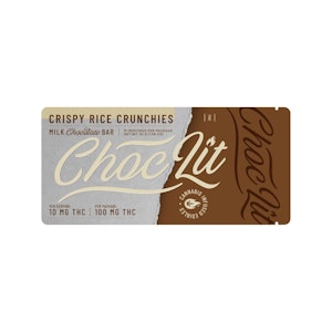ChocLit - Crispy Rice Crunchies | Milk Chocolate Bar | 100mg/10 Pieces | ChocLit