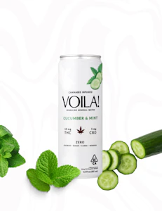 VOILA! - VOILA - Cucumber Mint 2:1 THC:CBD - Infused Sparkling Water - 355mL - 12 fl oz - 15mg