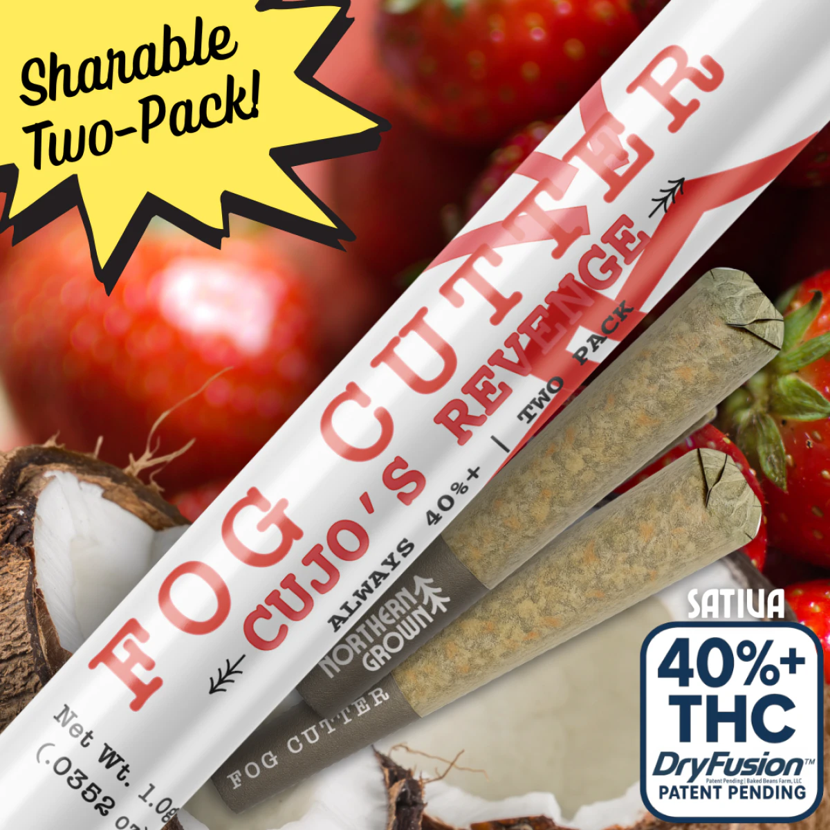 Northern Grown - Fogg Cutter | Cujo's Revenge | 0.5g Pre-Roll | 2-Pack | 1g Total | Resin Infused | [S] Main Image