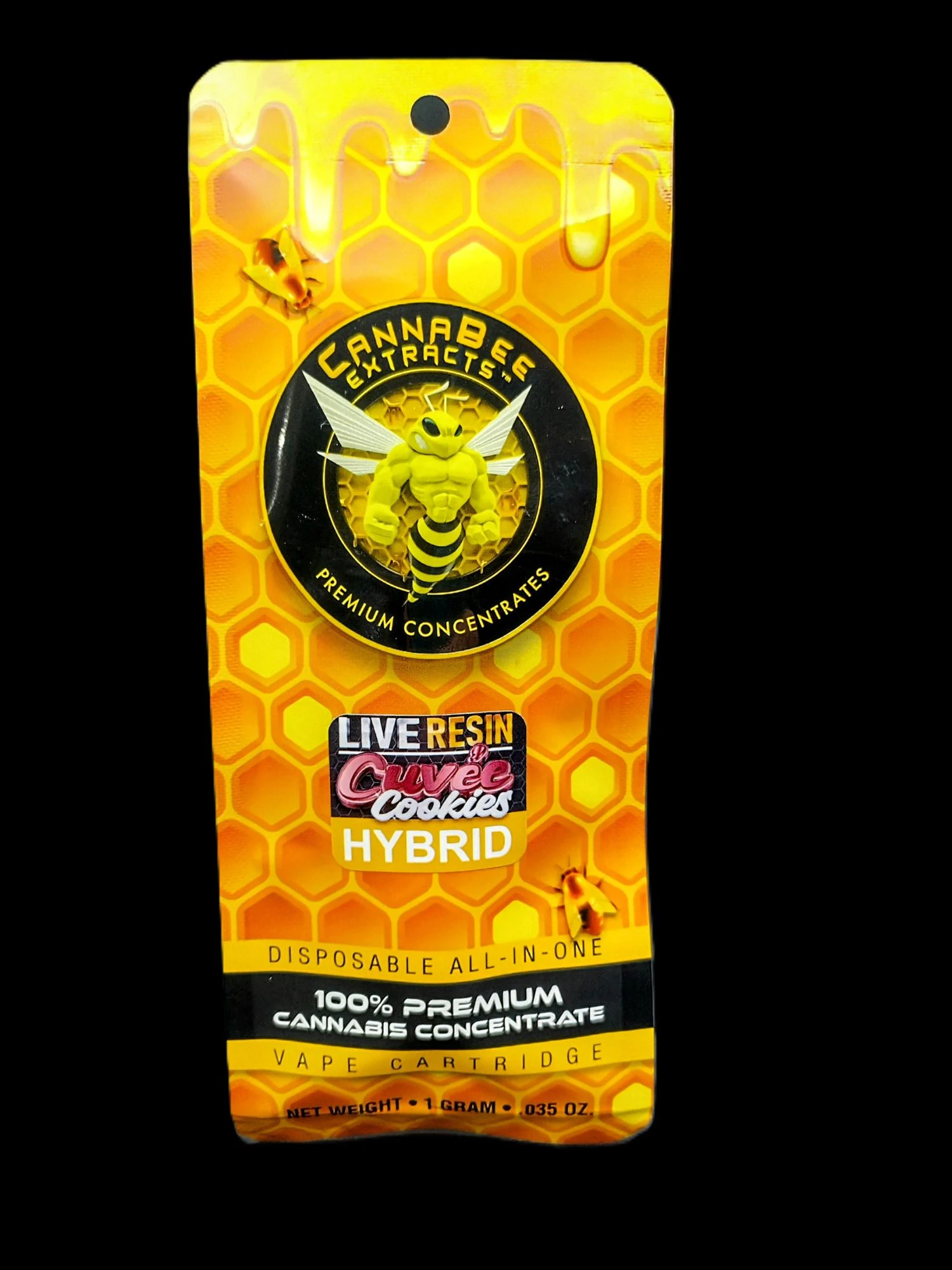 Cannabee Extracts - Cuv'ee Cookies - 1G - LR - All in One Disposable cart - Frosted Farms Main Image