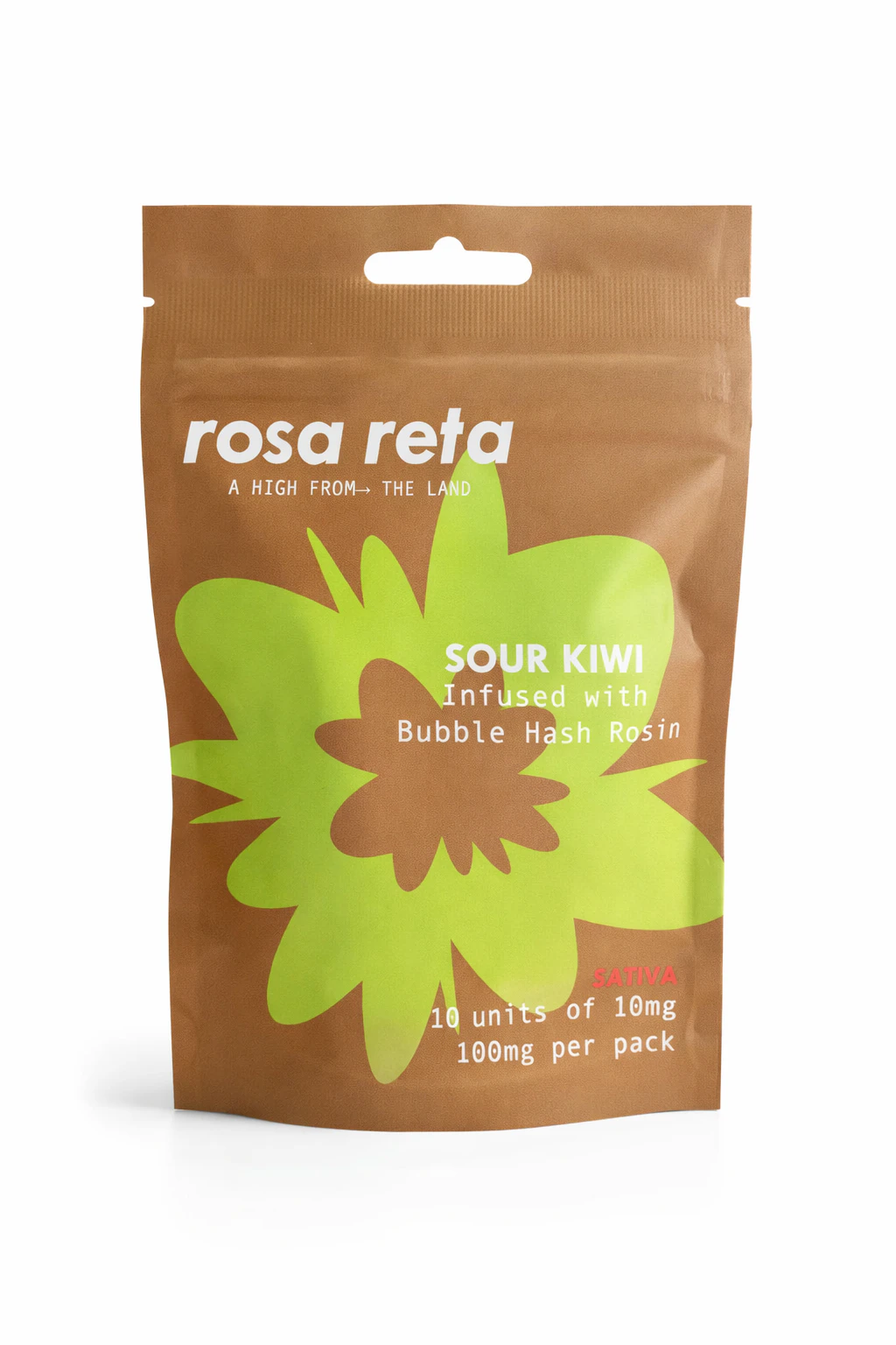 Rosa Reta - Rosa Reta |Sour Kiwi | Bubble Hash Rosin | Infused | Gummies | 10 -Pkg Main Image