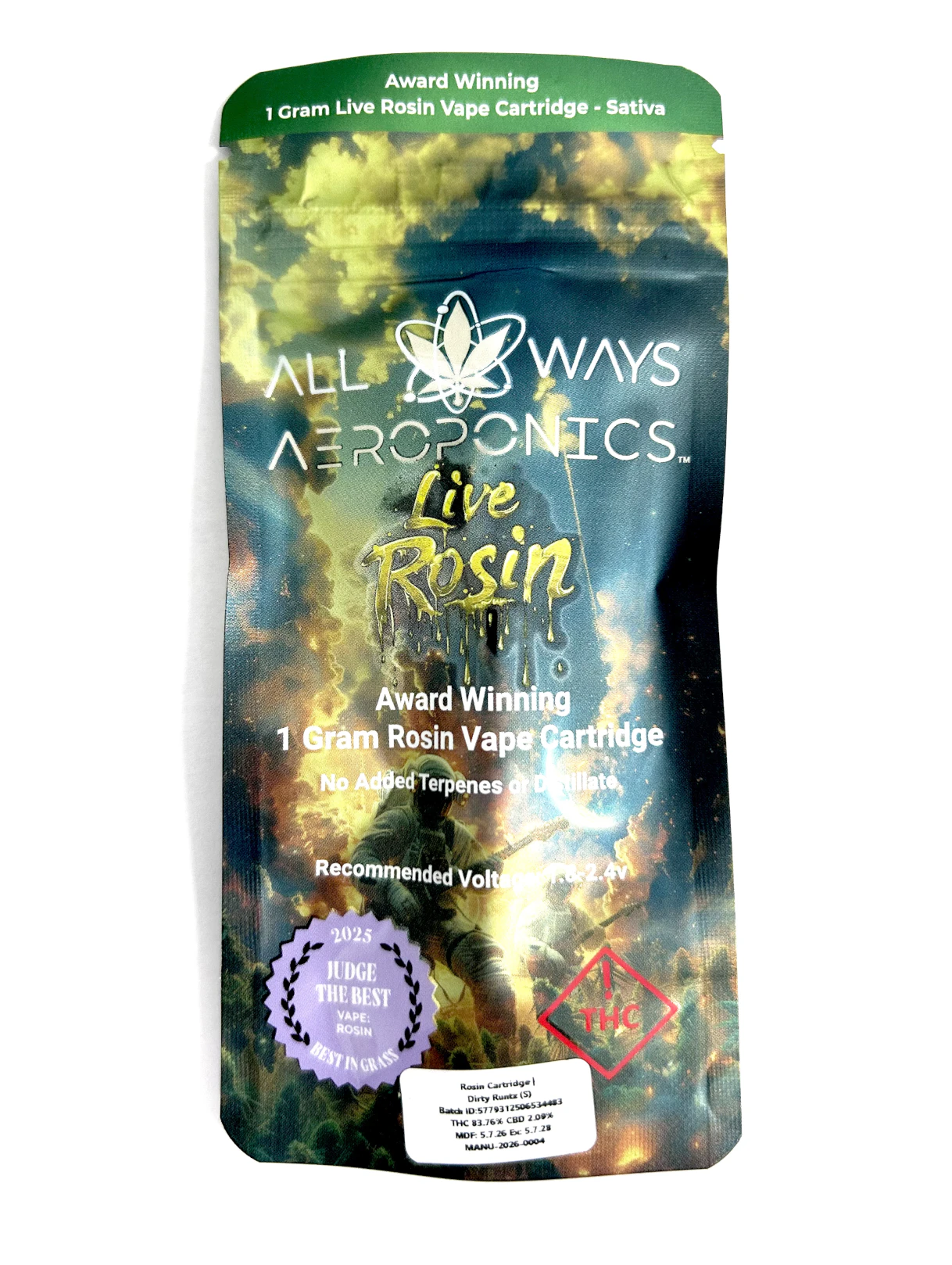 All Ways - Dirty Runtz (1G) | Rosin 510 Vape | Sativa Main Image