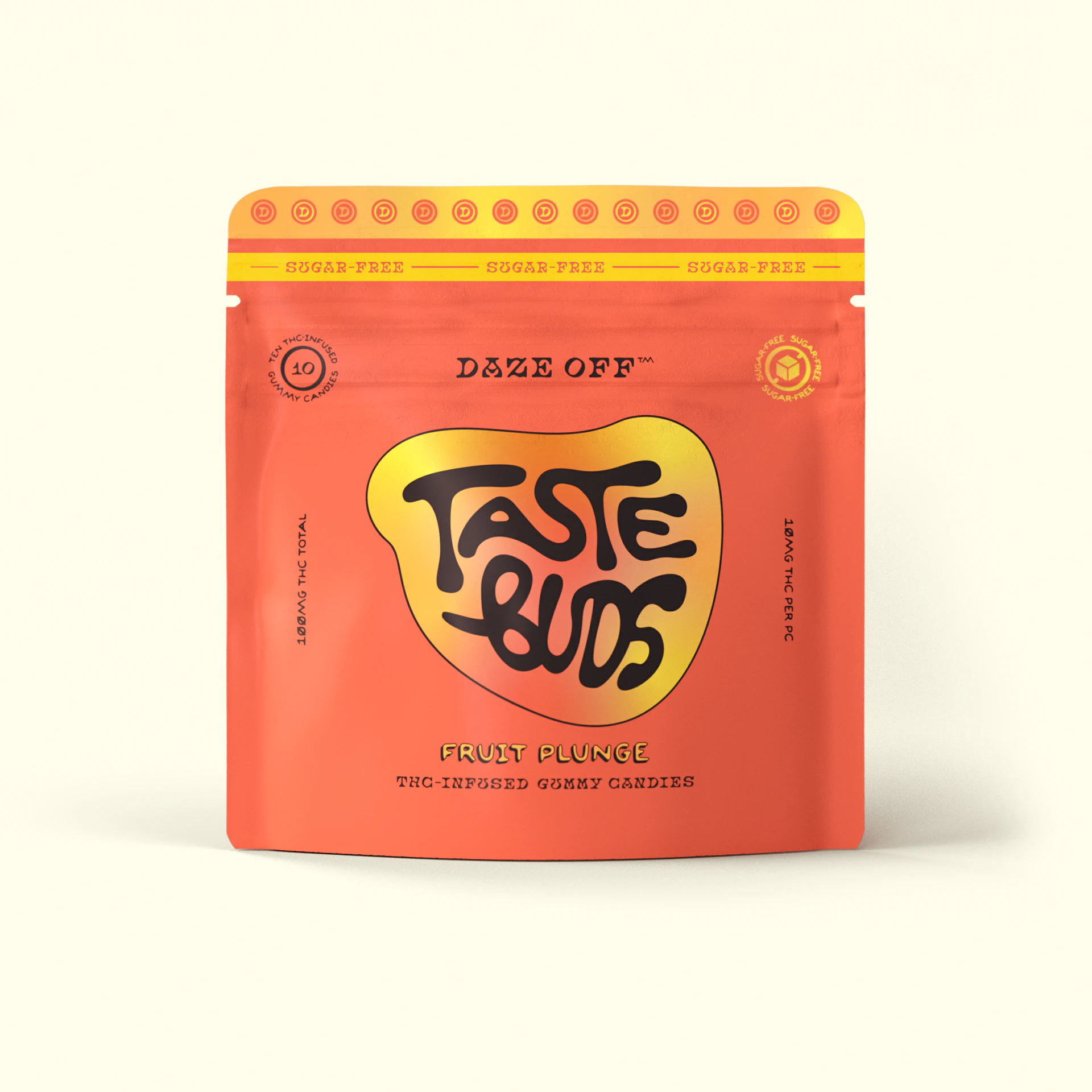 Daze Off - Daze Off | 10pk Taste Buds Gummies | Fruit Plunge - SUGAR-FREE! | 100mg Main Image
