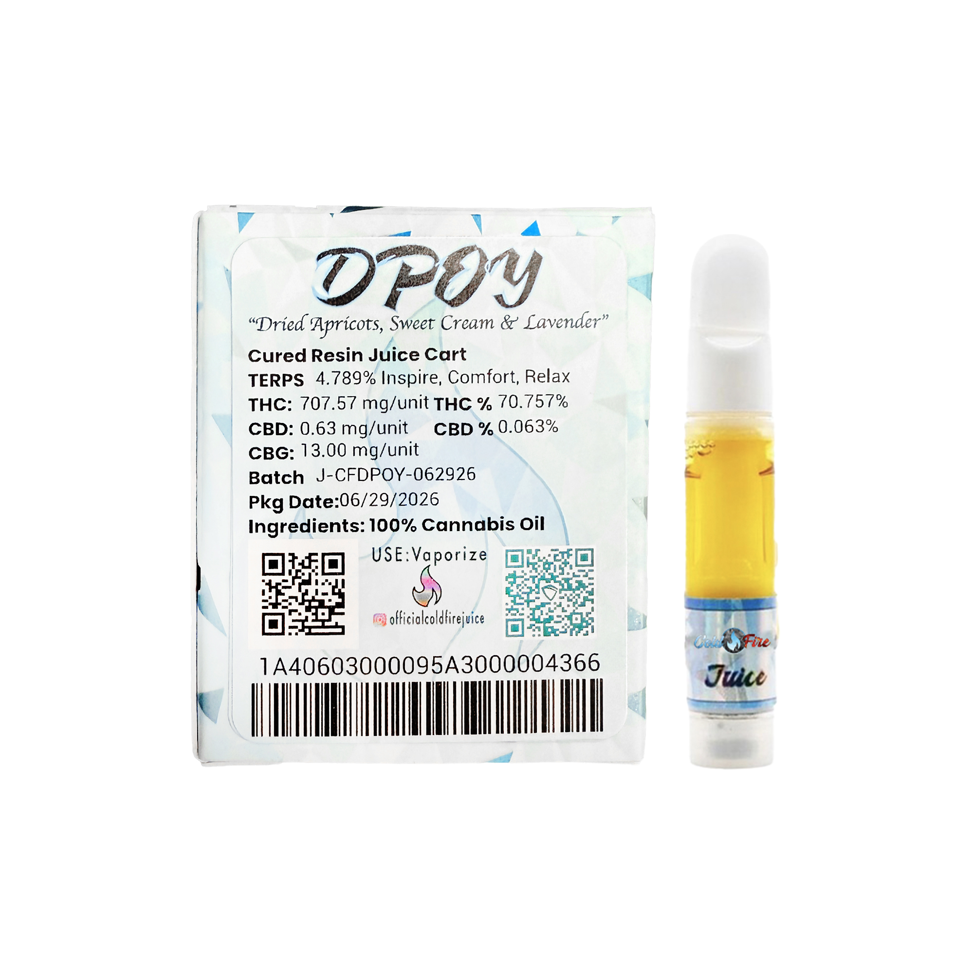 ColdFire DPOY Cured Resin Juice Cartridge 1.0g
